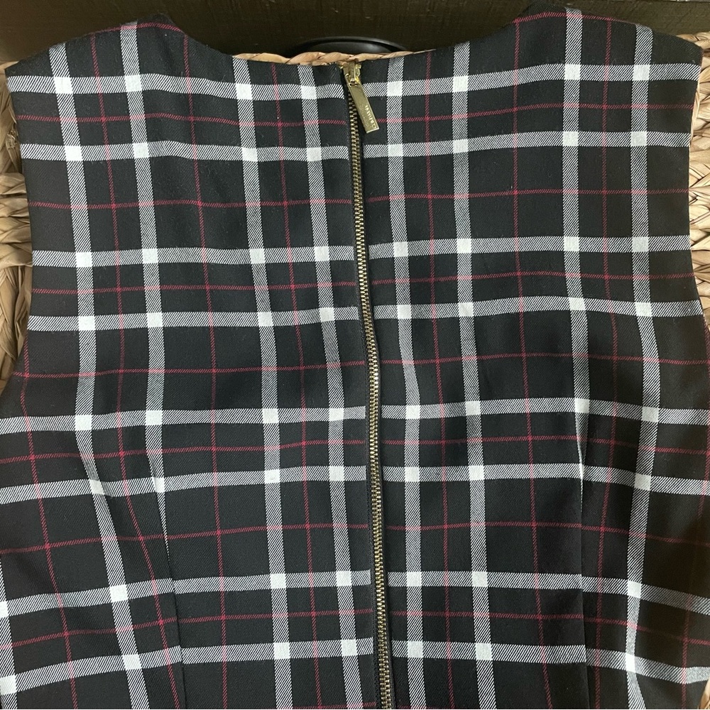 Calvin Klein Black White and Red Checkered Midi Dress - Picture 6 of 7